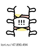 ankylosing spondylitis color icon vector illustration. Стоковая иллюстрация, иллюстратор Vectorwin / Фотобанк Лори