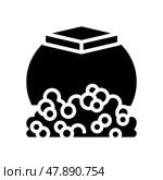 plastic industrial production glyph icon vector illustration. Стоковая иллюстрация, иллюстратор Vectorwin / Фотобанк Лори
