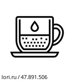 lungo coffee line icon vector illustration. Стоковая иллюстрация, иллюстратор Vectorwin / Фотобанк Лори