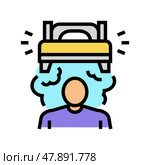 ongoing worries about sleep color icon vector illustration. Стоковая иллюстрация, иллюстратор Vectorwin / Фотобанк Лори