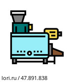 pitting machine color icon vector illustration. Стоковая иллюстрация, иллюстратор Vectorwin / Фотобанк Лори