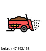 manure spreader farm machine color icon vector illustration. Стоковая иллюстрация, иллюстратор Vectorwin / Фотобанк Лори