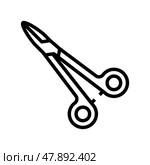forceps medical line icon vector illustration. Стоковая иллюстрация, иллюстратор Vectorwin / Фотобанк Лори