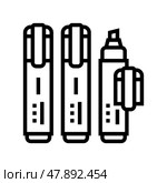 highlighters stationery line icon vector illustration. Стоковая иллюстрация, иллюстратор Vectorwin / Фотобанк Лори