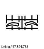 asymmetrical eyebrow features line icon vector illustration. Стоковая иллюстрация, иллюстратор Vectorwin / Фотобанк Лори