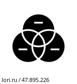 venn diagram glyph icon vector illustration. Стоковая иллюстрация, иллюстратор Vectorwin / Фотобанк Лори