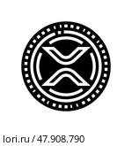 xrp cryptocurrency glyph icon vector illustration. Стоковая иллюстрация, иллюстратор Vectorwin / Фотобанк Лори