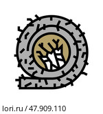 fiber asbestos color icon vector illustration. Стоковая иллюстрация, иллюстратор Vectorwin / Фотобанк Лори