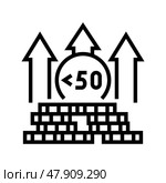 hyperinflation finance line icon vector illustration. Стоковая иллюстрация, иллюстратор Vectorwin / Фотобанк Лори