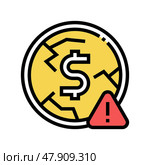 deflation money color icon vector illustration. Стоковая иллюстрация, иллюстратор Vectorwin / Фотобанк Лори
