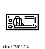 bahraini dinar bhd line icon vector illustration. Стоковая иллюстрация, иллюстратор Vectorwin / Фотобанк Лори