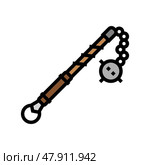 flail medieval weapon color icon vector illustration. Стоковая иллюстрация, иллюстратор Vectorwin / Фотобанк Лори