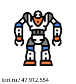 cyborg robot color icon vector illustration. Стоковая иллюстрация, иллюстратор Vectorwin / Фотобанк Лори