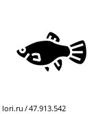 platy fish glyph icon vector illustration. Стоковая иллюстрация, иллюстратор Vectorwin / Фотобанк Лори