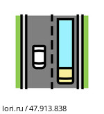 bituminous road color icon vector illustration. Стоковая иллюстрация, иллюстратор Vectorwin / Фотобанк Лори