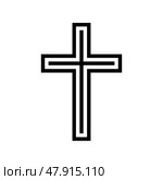 christianity religion line icon vector illustration. Стоковая иллюстрация, иллюстратор Vectorwin / Фотобанк Лори