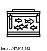 aquarium pet home line icon vector illustration. Стоковая иллюстрация, иллюстратор Vectorwin / Фотобанк Лори