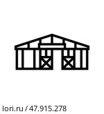 horse stable pet home line icon vector illustration. Стоковая иллюстрация, иллюстратор Vectorwin / Фотобанк Лори