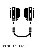 defibrillator paddles surgeon glyph icon vector illustration. Стоковая иллюстрация, иллюстратор Vectorwin / Фотобанк Лори