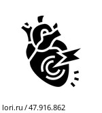 heart failure cardiology disease glyph icon vector illustration. Стоковая иллюстрация, иллюстратор Vectorwin / Фотобанк Лори