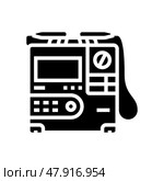 defibrillator cardiology accessories glyph icon vector illustration. Стоковая иллюстрация, иллюстратор Vectorwin / Фотобанк Лори