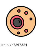 nodular skin disease color icon vector illustration. Стоковая иллюстрация, иллюстратор Vectorwin / Фотобанк Лори