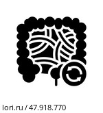 intestines transplant glyph icon vector illustration. Стоковая иллюстрация, иллюстратор Vectorwin / Фотобанк Лори