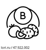 b vegetable vitamin line icon vector illustration. Стоковая иллюстрация, иллюстратор Vectorwin / Фотобанк Лори
