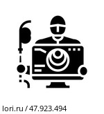colonoscopy health check glyph icon vector illustration. Стоковая иллюстрация, иллюстратор Vectorwin / Фотобанк Лори