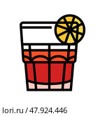 sazerac cocktail glass drink color icon vector illustration. Стоковая иллюстрация, иллюстратор Vectorwin / Фотобанк Лори