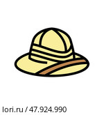 pith helmet color icon vector illustration. Стоковая иллюстрация, иллюстратор Vectorwin / Фотобанк Лори
