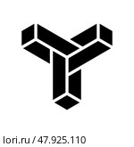 paradox impossible geometric shape glyph icon vector illustration. Стоковая иллюстрация, иллюстратор Vectorwin / Фотобанк Лори