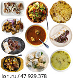 Diversified dishes of Georgian cuisine over white background. Стоковое фото, фотограф Яков Филимонов / Фотобанк Лори