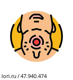 difficulty swallowing disease symptom color icon vector illustration. Стоковая иллюстрация, иллюстратор Vectorwin / Фотобанк Лори