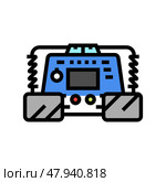 defibrillator ambulance color icon vector illustration. Стоковая иллюстрация, иллюстратор Vectorwin / Фотобанк Лори