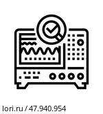 oscilloscope analysis electronics line icon vector illustration. Стоковая иллюстрация, иллюстратор Vectorwin / Фотобанк Лори