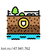 contaminated sites hydrogeologist color icon vector illustration. Стоковая иллюстрация, иллюстратор Vectorwin / Фотобанк Лори