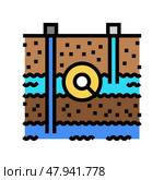 soil permeability hydrogeologist color icon vector illustration. Стоковая иллюстрация, иллюстратор Vectorwin / Фотобанк Лори