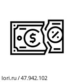 tax deductions line icon vector illustration. Стоковая иллюстрация, иллюстратор Vectorwin / Фотобанк Лори