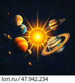 Планеты и космос. Стоковое AI-изображение, AI-художник Boostport / Фотобанк Лори