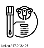 pap smear gynecologist line icon vector illustration. Стоковая иллюстрация, иллюстратор Vectorwin / Фотобанк Лори