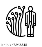 eeg technician electrodes line icon vector illustration. Стоковая иллюстрация, иллюстратор Vectorwin / Фотобанк Лори