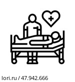 postoperative care surgeon line icon vector illustration. Стоковая иллюстрация, иллюстратор Vectorwin / Фотобанк Лори
