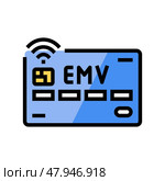 emv card bank payment color icon vector illustration. Стоковая иллюстрация, иллюстратор Vectorwin / Фотобанк Лори