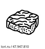 spanakopita greek cuisine line icon vector illustration. Стоковая иллюстрация, иллюстратор Vectorwin / Фотобанк Лори