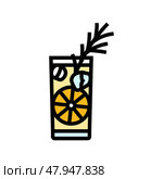 ouzo drink greek cuisine color icon vector illustration. Стоковая иллюстрация, иллюстратор Vectorwin / Фотобанк Лори