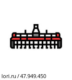 rotary tiller tractor color icon vector illustration. Стоковая иллюстрация, иллюстратор Vectorwin / Фотобанк Лори