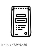 bag cement concrete line icon vector illustration. Стоковая иллюстрация, иллюстратор Vectorwin / Фотобанк Лори