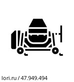 concrete mixer machine cement glyph icon vector illustration. Стоковая иллюстрация, иллюстратор Vectorwin / Фотобанк Лори