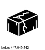 dry cracks cement concrete glyph icon vector illustration. Стоковая иллюстрация, иллюстратор Vectorwin / Фотобанк Лори